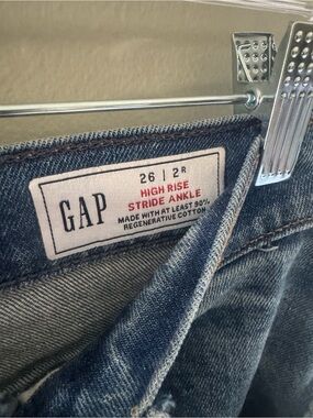 GAP High Rise Stride Ankle Jeans - Blue